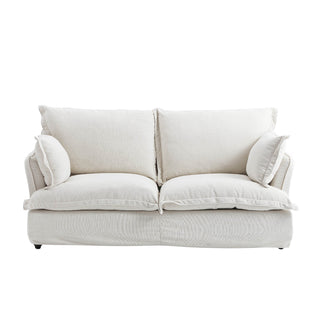 Moorizon Basic American white fabric sofa, 2-piece modern living room sectional