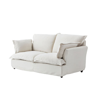 Moorizon Basic American white fabric sofa, 2-piece contemporary sofa set