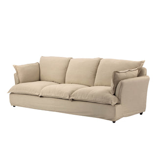 Moorizon Basic American white fabric sofa, 3-piece modern sectional sofa set