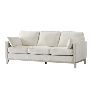 Moorizon Basic American white fabric sofa, modern living room 3-piece set, elegant sectional seating