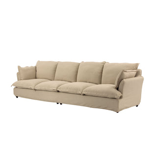 Moorizon Basic American white fabric sofa, 4-piece contemporary living room sofa set
