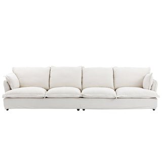 Moorizon Basic American white fabric sofa, 4-piece contemporary sectional sofa set