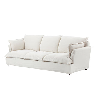 Moorizon Basic American white fabric sofa, elegant modular sectional design