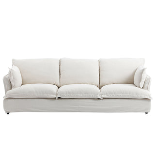 Moorizon Basic American white fabric sofa, stylish modern sectional sofa for living room