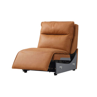 Moorizon Bold Leather modular power sofa armless chair, contemporary leather sectional unit