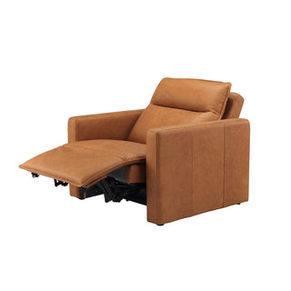 Moorizon Bold Leather modular power sofa chair with extended footrest, contemporary recliner chair