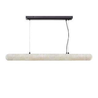 Moorizon Calista long linear chandelier, slim modern ceiling light on white background