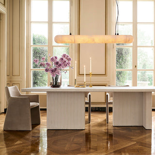 Moorizon Calista short linear chandelier, slim bar pendant for kitchen islands
