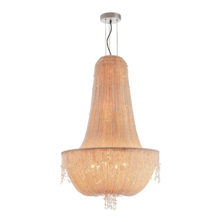 Moorizon Cascade beaded chandelier, large tiered strands for foyer or staircase lighting