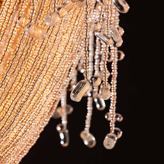 Moorizon Cascade beaded chandelier large with layered drape, contemporary glam