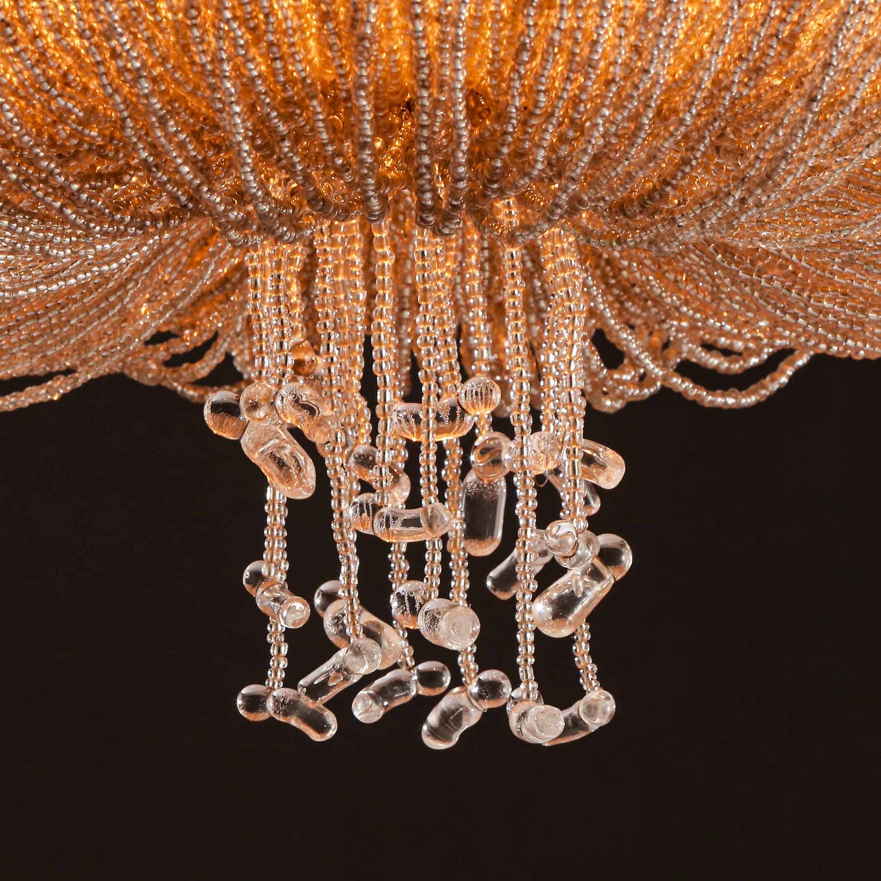 Moorizon Cascade beaded chandelier large, tiered strands, dramatic foyer lighting