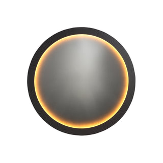 Moorizon Eclipse Halo round wall mirror, modern framed circular mirror, accent mirror for entryway or bathroom