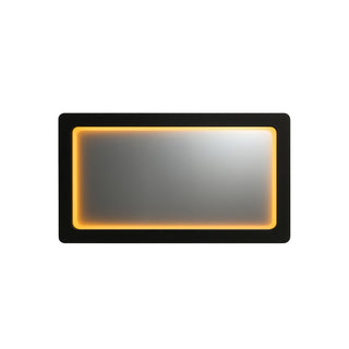 Moorizon Eclipse Halo wide rectangular wall mirror, modern framed mirror, horizontal mirror for bathroom vanity