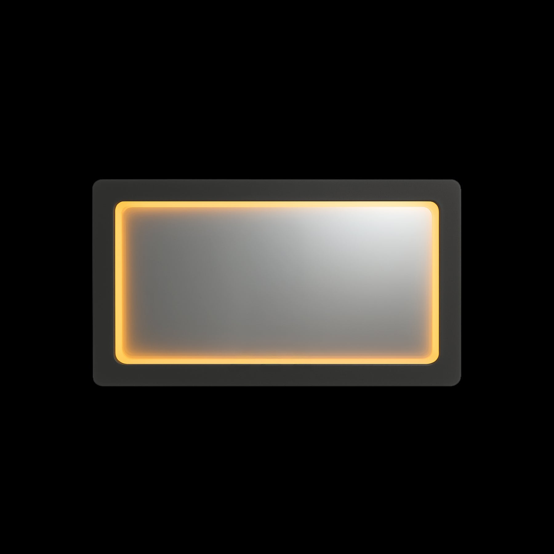 Moorizon Eclipse Halo wide rectangular mirror, modern horizontal wall mirror, vanity mirror for bathroom