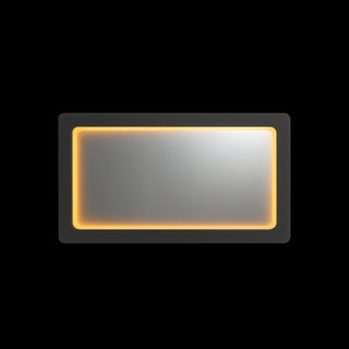 Moorizon Eclipse Halo wide rectangular mirror, modern horizontal wall mirror, vanity mirror for bathroom