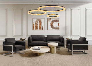 Moorizon Calista Ring Chandelier – Modern edge collection chandelier with circular LED ring design for dining room