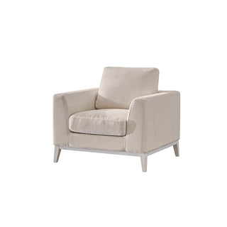 Moorizon Elegant Era ivory fabric sofa, single seat modern fabric sofa