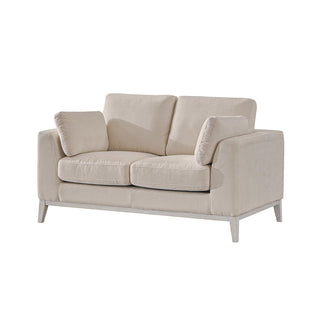 Moorizon Elegant Era ivory fabric sofa, 2-piece modern sofa set for living room