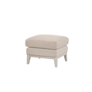 Moorizon Elegant Era ivory fabric sofa footstool, luxury ottoman for living room