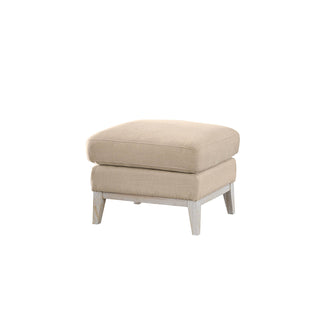 Moorizon Elegant Era light brown and sand color fabric sofa footstool, modern ottoman for living room