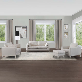 Moorizon Elegant Era white fabric sofa, 1 seater, 2 seaters and 3 seaters sofas in contemporary modern living room furniture