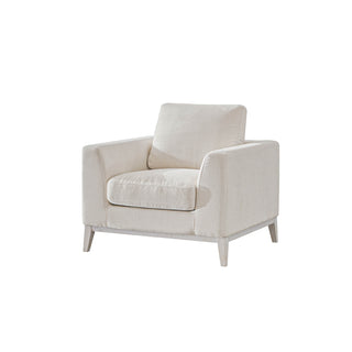Moorizon Elegant Era white fabric sofa, single modern fabric sofa for living room