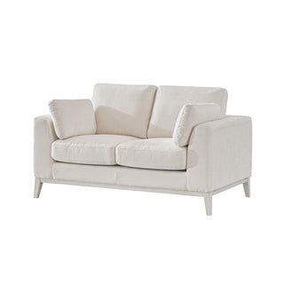 Moorizon Elegant Era white fabric sofa, 2-piece contemporary living room set