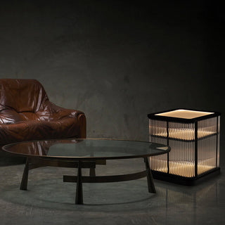 Moorizon Gatsby LED bar cabinet light, Square — in-room bar cabinet installation