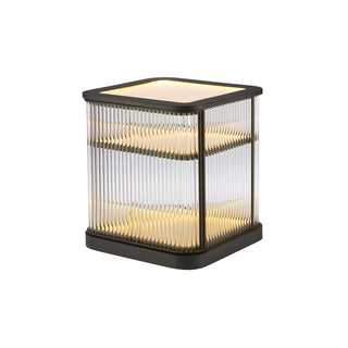 squared matte black metal frame modern LED bar cabinet and left-hand opening