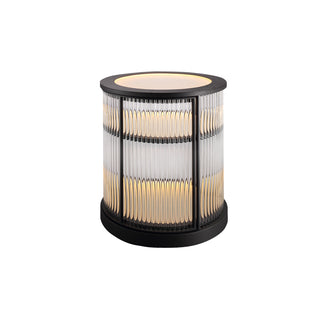 Moorizon Gatsby LED bar console cabinet, lighted glass display case, contemporary bar storage for entertaining