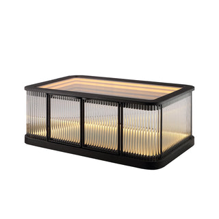 Moorizon Gatsby LED bar table cabinet, illuminated glass display cabinet, modern storage for living room bar area