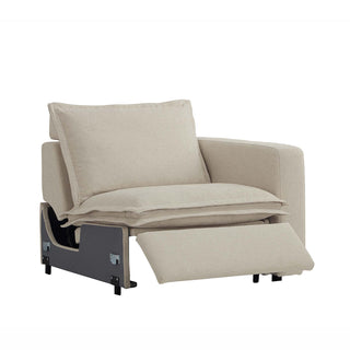 Moorizon Harmony Hug Lounge electric recliner sand fabric sofa LAF (left arm facing), modern sectional seating piece