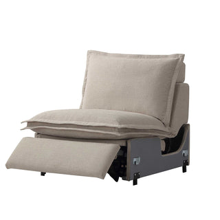 Moorizon Harmony Hug Lounge taupe fabric sofa armless chair, modular sectional seat