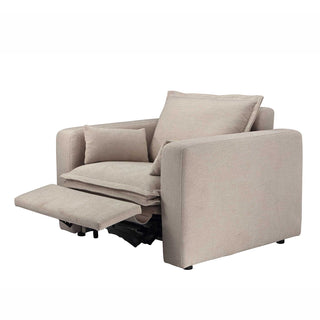 Moorizon Harmony Hug Lounge taupe fabric sofa chair, modern modular lounge seating, single seat