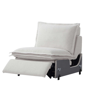 Moorizon Harmony Hug Lounger white color fabric armless sofa chair, contemporary modular chair