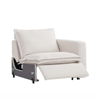 Moorizon Harmony Hug electric recliner Lounge white fabric sofa LAF (left arm facing), modern sectional piece