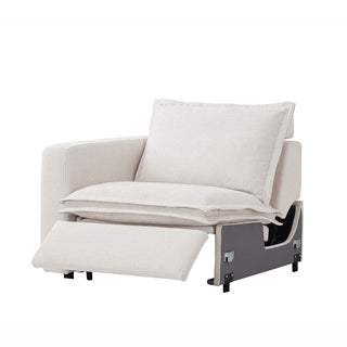 Moorizon Harmony Hug electric recliner  Lounger white fabric sofa RAF (right arm facing), elegant sectional sofa piece