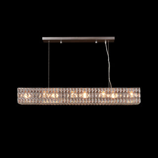 MOORIZON Lattice Crystal Linear Pendant, Small – contemporary crystal bar chandelier