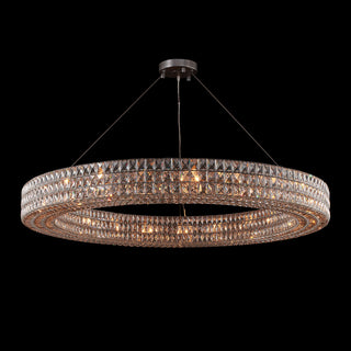 MOORIZON Lattice Crystal Round Chandelier, Large – oversized crystal ring pendant