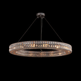 MOORIZON Lattice Crystal Round Pendant, Medium – contemporary crystal ring chandelier