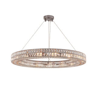 MOORIZON Lattice Crystal Round Pendant, Medium – elegant crystal ring lighting
