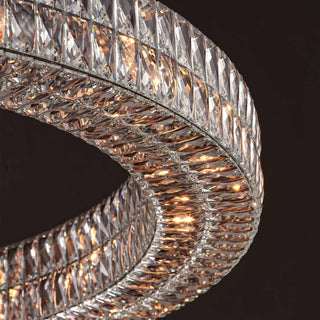 MOORIZON Lattice Crystal Round Chandelier, Medium – luxe halo chandelier for dining room