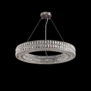 MOORIZON Lattice Crystal Round Pendant, Small – refined crystal ring chandelier
