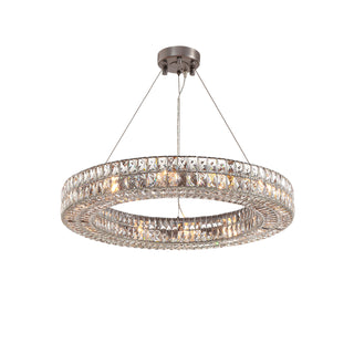 MOORIZON Lattice Crystal Round Chandelier, Small – modern halo crystal ceiling pendant
