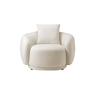 Moorizon Lovenest off-white curved sofa, single-seat curved sofa for contemporary interiors
