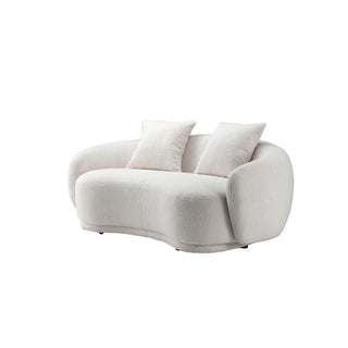 Moorizon Lovenest white bouclé curved sofa two-piece set with modular curved style