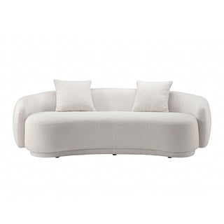 Moorizon Lovenest white bouclé curved sofa three-piece set, modern sectional design