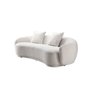 Moorizon Lovenest three-piece white bouclé curved sofa with modular configuration