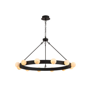 Moorizon Luna Orbit chandelier 48 inch, modern ring chandelier, ceiling light fixture for dining room