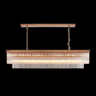 Moorizon Marais Rectangle Chandelier Large – Grand linear crystal chandelier for dining table or island